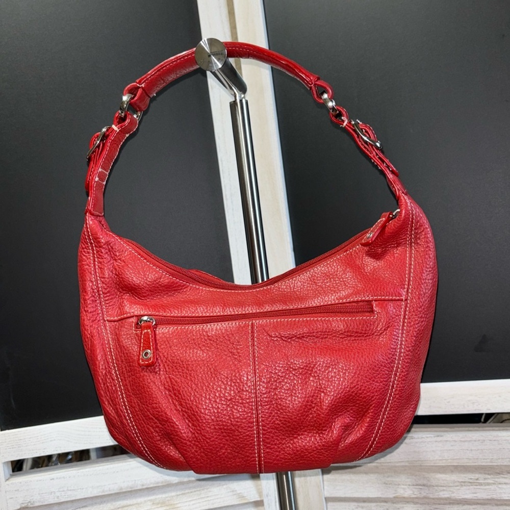 Tignanello Leather Satchel, Red, 12.5x5.5,EUC, No Callouts.